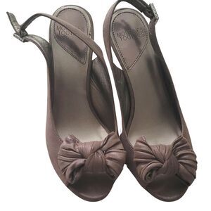 Mootsies Tootsies Taupe Slingbacks Taupe Open Toe Adjustable Strap Size 8 - Used